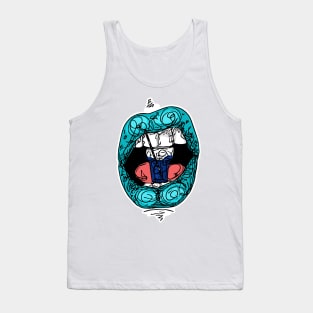 blue drink lips Tank Top